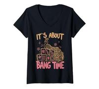 Women's It s About Bang Time Mahjong Player Mother V-Neck T-Shirt