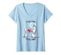 Womens It’s All I Have It’s All I Want Jesus Cartoon Love Design V-Neck T-Shirt
