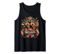 Womens It’s My 33rd Birthday Red Rose Crown 33 Years Old Tank Top