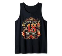 Womens It’s My 48th Birthday Red Rose Crown 48 Years Old Tank Top