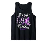 Womens It’s My 68th Birthday Queen Est 1958 68 Years Old Tank Top