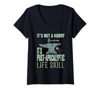 Women's It’s Not A Hobby It’s Post Apocalyptic Life Skill Blacksmith V-Neck T-Shirt
