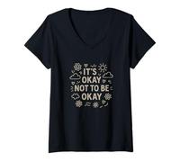 Womens It’s Okay Not to Be Okay Motivational Mental Health V-Neck T-Shirt
