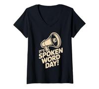 Womens It’s Spoken Word Day Poet Performance Night Slam Poetry V-Neck T-Shirt