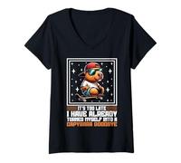Womens It’s Too Late I’m Already a Capybara Funny Animal V-Neck T-Shirt