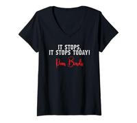 Womens It Stops It Stops Today Pam Bondi DOJ V-Neck T-Shirt