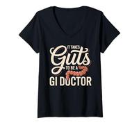 Women's It Takes Guts GI Doctor Gastroenterology V-Neck T-Shirt
