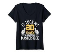 Women's It Took Me 20 Years to Create This Masterpiece 20th Birthday V-Neck T-Shirt