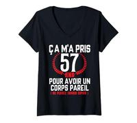 Women's It Took Me 57 Years Funny Birthday Gift Idea Man 57 Years V-Neck T-Shirt