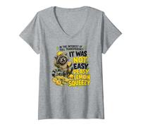 Women's It was Not Easy Peasy Lemon Squeezy - Funny Raccoon V-Neck T-Shirt