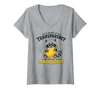 Women's It was Not Easy Peasy Lemon Squeezy - Funny Raccoon V-Neck T-Shirt