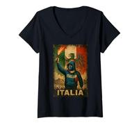 Womens Italia T-Shirt Fans Ultras Italy Men's Italy Flag V-Neck T-Shirt