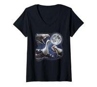 Womens Italian Brainrot Bombombini Gusini 3 Moon Brain Rot Cursed V-Neck T-Shirt