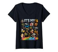 Womens Italian Brainrot Meme It’s My Birthday Kids Boys Girls Teens V-Neck T-Shirt