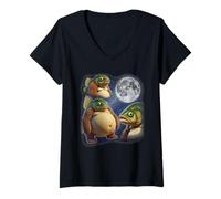 Womens Italian Brainrot Trippi Troppi 3 Moon Cursed Brain Rot Meme V-Neck T-Shirt