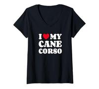 Womens Italian Cane Corso Italiano I Love My Cane Corso V-Neck T-Shirt