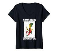 Womens Italian Card Game Scopa Lover Nonna Mamma Italian Scopa V-Neck T-Shirt