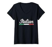 Womens Italian Cursive V-Neck T-Shirt
