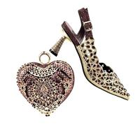 Women's Italian Fashion Shoe and Bag Set 2025 Nigerian Style Heels with Matching Handbag Wine Red