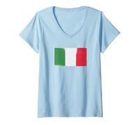 Womens Italian Flag Grunge Distressed Style Effect Men's Women's V-Neck T-Shirt