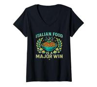 Womens Italian Food Is A Major Win Celebrate Small Victory Growth V-Neck T-Shirt
