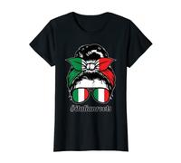 Womens italian roots Italy Girl Messy Bun T-Shirt