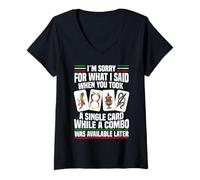 Womens Italian Scopa Cards Nonna Nonno Single Card Italian Scopa V-Neck T-Shirt