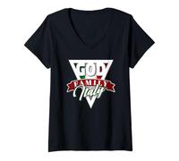 Womens Italian Traditions - Proud Italian Roots - Heritage Flag V-Neck T-Shirt