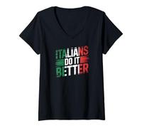 Women's Italians Do It Better Italian Flag Pride V-Neck T-Shirt