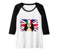 Womens Italy Britain Flags Italia Roots British Italian Heritage Raglan Baseball Tee