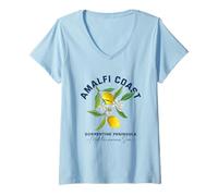 Women's Italy gift for her Amalfi Coast Italy Sorrento Capri Lemons V-Neck T-Shirt