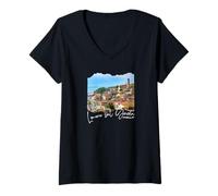 Womens Italy Limone sul Garda Souvenir/Limone sul Garda V-Neck T-Shirt