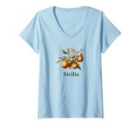 Womens Italy Sicily Souvenir / Sicily V-Neck T-Shirt