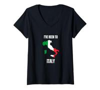 Womens Italy Travel I've Been to Germany Flag Map V-Neck T-Shirt