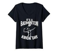 Womens It's a Badminton Kinda Day Take On The Court Today V-Neck T-Shirt