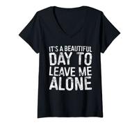 Womens It's A Beautiful Day To Leave Me Alone T-Shirt Introvert V-Neck T-Shirt