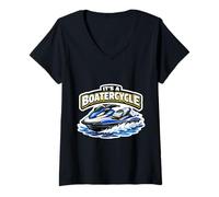 Women's It's A Boatercycle Funny Jet Ski Lover Jetskier Jetski Owner V-Neck T-Shirt