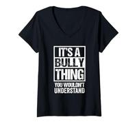 Women's It's A Bully Thing You Wouldn't Understand Cat Name V-Neck T-Shirt