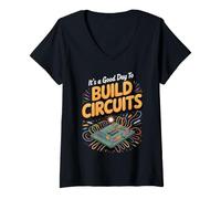 Women's It's a Good Day to Build Circuits Electronics Engineer V-Neck T-Shirt