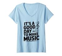 Women's It's a Good Day to Make Music Creative Music Lover V-Neck T-Shirt