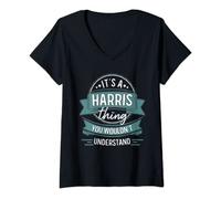 Womens It's A Harris Thing You Wouldn't Understand, First Name V-Neck T-Shirt