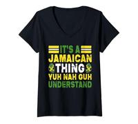 Womens It's A Jamaican Thing Yuh Nah Guh Understand Funny Jamaica V-Neck T-Shirt