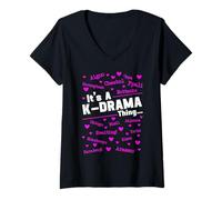 Womens It's A K-Drama Thing Korean Drama South Korea Fangirl V-Neck T-Shirt