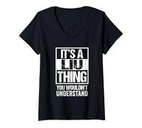 Womens It's A Liu Thing You Wouldn't Understand Family Name V-Neck T-Shirt