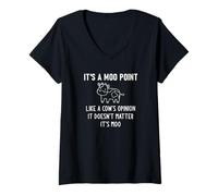 Womens It's A Moo Point, Like A Cow's Opinion, Funny, Jokes V-Neck T-Shirt