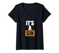 Womens It's A Sin V-Neck T-Shirt