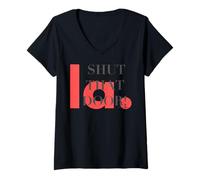 Womens It's a SIN X NOT SHUT THAT DOOR! La. LGBTQIA & proud allies V-Neck T-Shirt