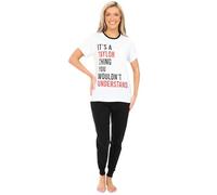Womens It's a Taylor Thing, You Wouldn't Understand Black White Long Cotton Pyjama Set Ladies PJ's (16-18)