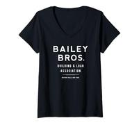Womens It's a Wonderful Life Bailey Brothers Christmas V-Neck T-Shirt