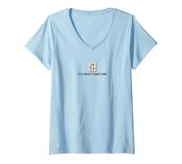 Women's It's About bam time Funny Mahjong V-Neck T-Shirt